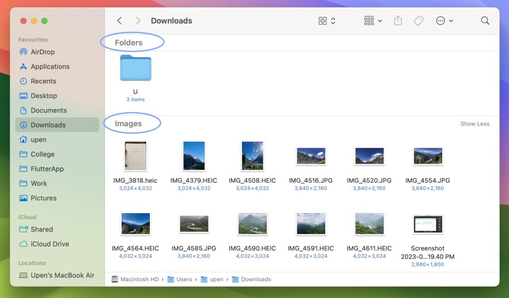 sorted file according to what kind of file