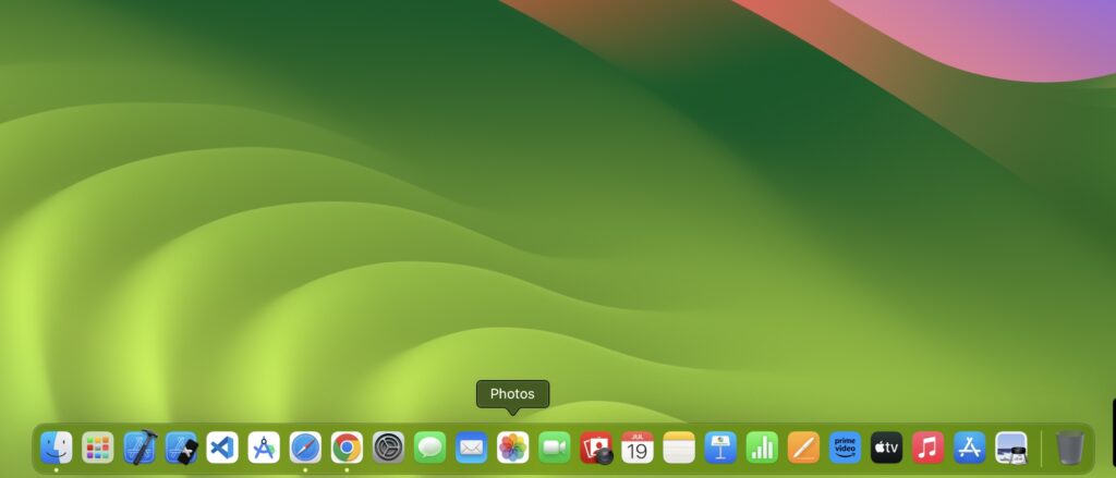 Showing Photos app of Mac from its dock