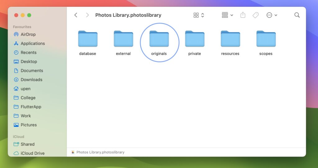 here is all folders of Photos app and click on originals folder to see all photos