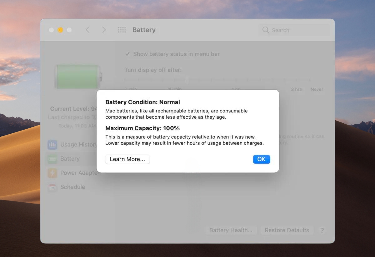 How to Check Battery Health on MacBook: battery-info-MacOs-Mojave