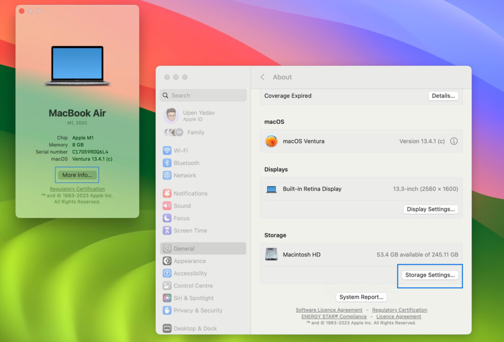 storage setting from about