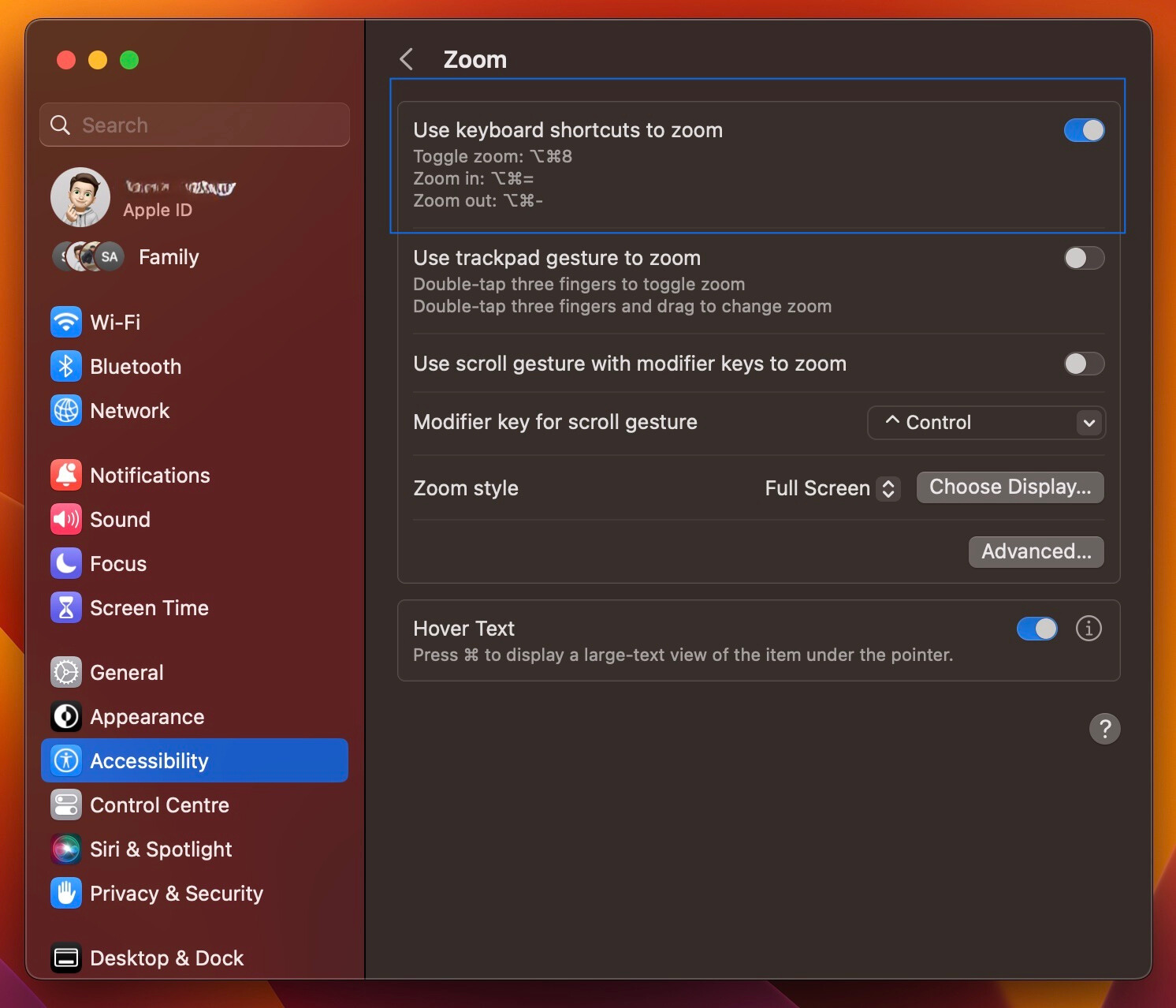 use keyboard shortcuts to zoom in and out